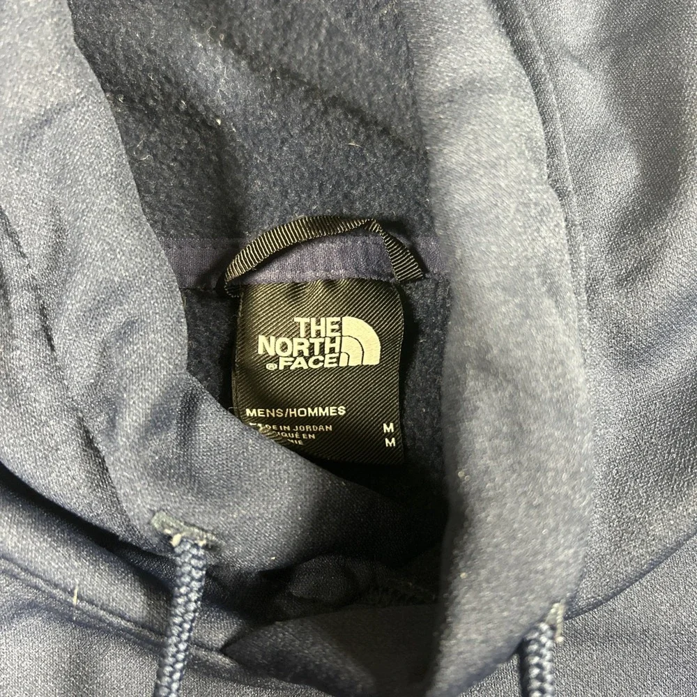 The North Face Hoodie Sweatshirt Mens medium Navy Blue/Black Pullover Logo